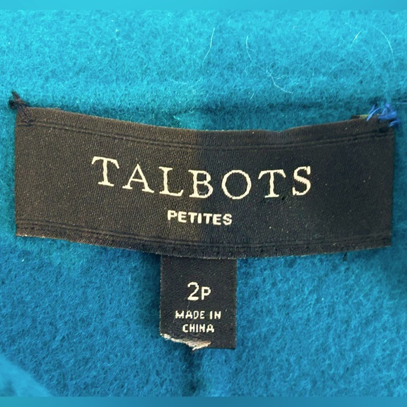 TALBOTS s2P teal wool jacket-slightly Cropped-Looks new! Super soft/cozy - Picture 3 of 4